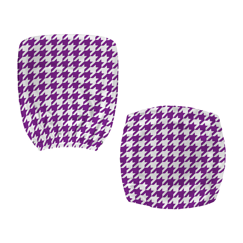 Purple And White Houndstooth Print Office Chair Cover
