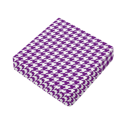 Purple And White Houndstooth Print Outdoor Seat Cushion Cover