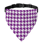 Purple And White Houndstooth Print Over The Collar Dog Bandana