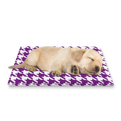 Purple And White Houndstooth Print Pet Cooling Mat Cover