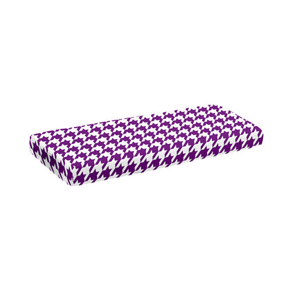 Purple And White Houndstooth Print Piano Keyboard Cover