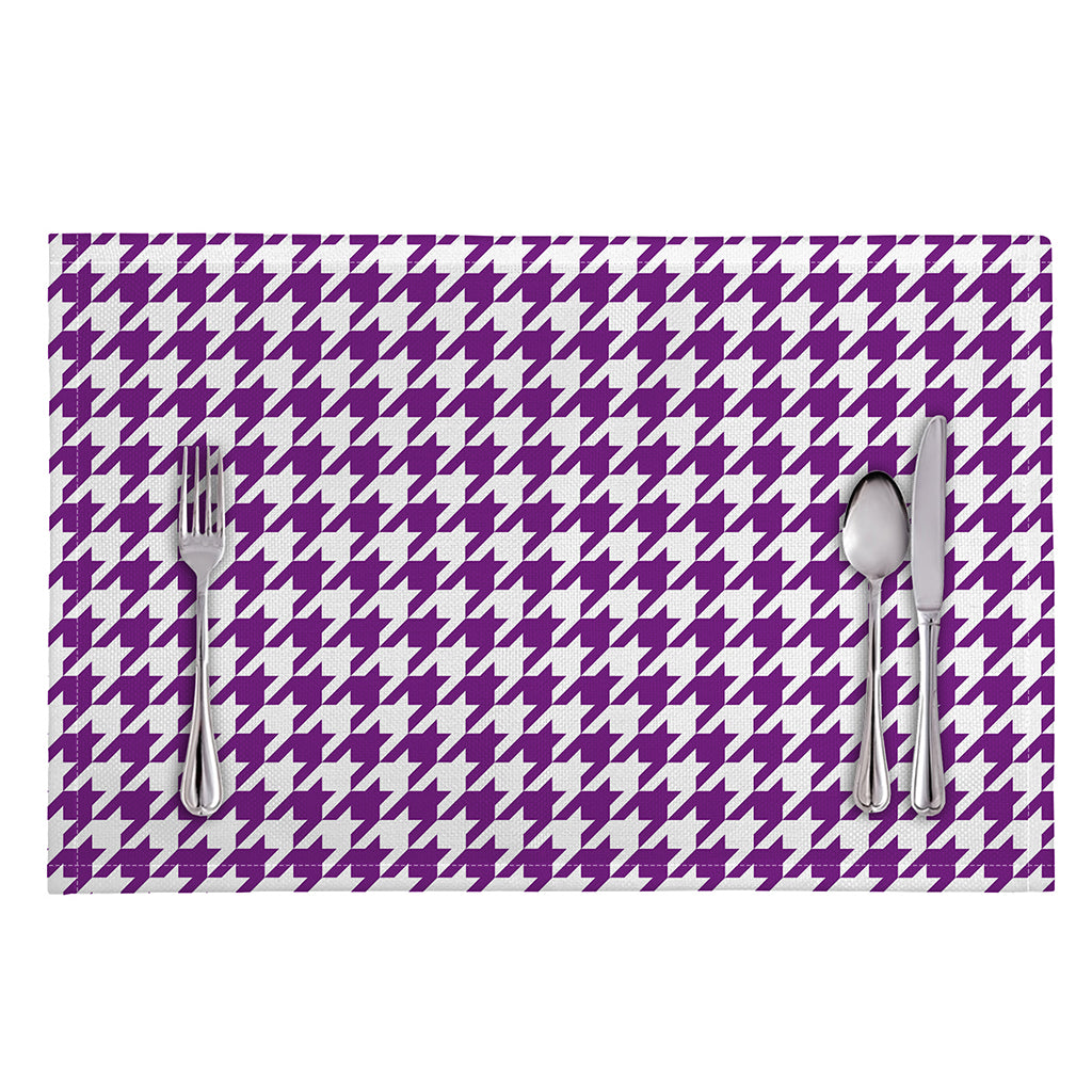 Purple And White Houndstooth Print Placemat
