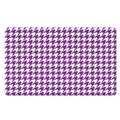 Purple And White Houndstooth Print Polyester Doormat