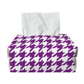 Purple And White Houndstooth Print Rectangle Tissue Box Cover