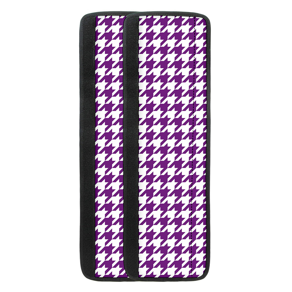 Purple And White Houndstooth Print Refrigerator Handle Covers