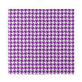 Purple And White Houndstooth Print Silk Bandana