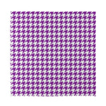 Purple And White Houndstooth Print Silk Bandana