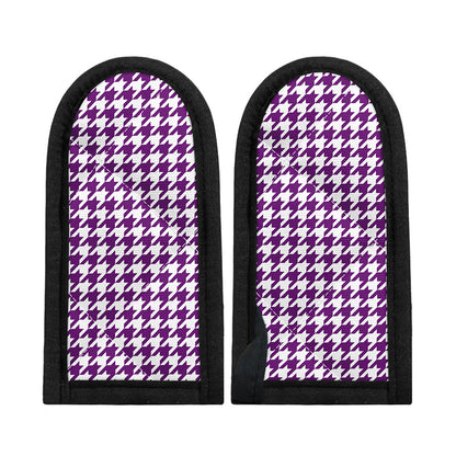 Purple And White Houndstooth Print Skillet Handle Cover