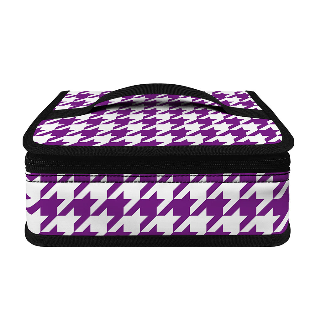 Purple And White Houndstooth Print Small Lunch Bag
