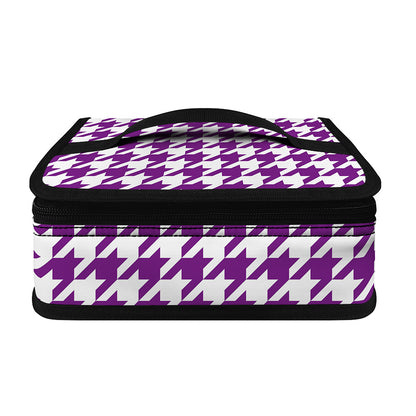 Purple And White Houndstooth Print Small Lunch Bag