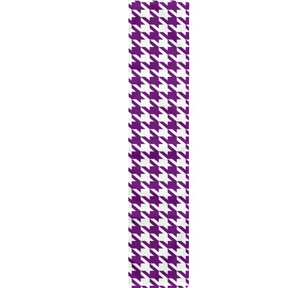Purple And White Houndstooth Print Table Runner
