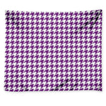 Purple And White Houndstooth Print Tapestry
