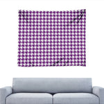Purple And White Houndstooth Print Tapestry