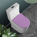 Purple And White Houndstooth Print Toilet Lid Cover