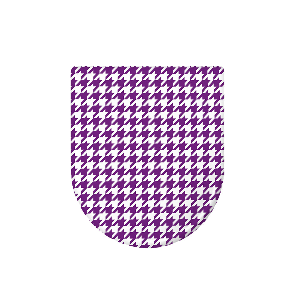 Purple And White Houndstooth Print Toilet Lid Cover