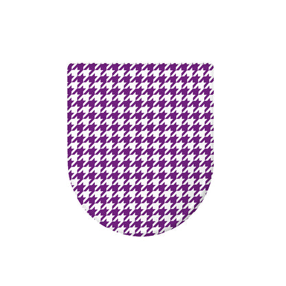Purple And White Houndstooth Print Toilet Lid Cover
