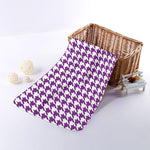 Purple And White Houndstooth Print Towel