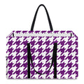 Purple And White Houndstooth Print Utility Tote Bag