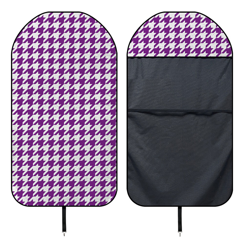 Purple And White Houndstooth Print Waterproof Car Seat Cover