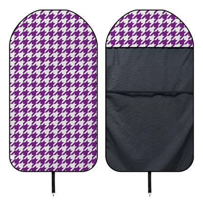 Purple And White Houndstooth Print Waterproof Car Seat Cover