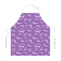 Purple And White Lavender Pattern Print Adjustable Apron
