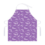 Purple And White Lavender Pattern Print Adjustable Apron