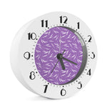 Purple And White Lavender Pattern Print Alarm Clock