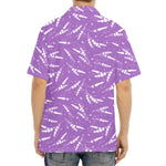 Purple And White Lavender Pattern Print Aloha Shirt