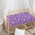 Purple And White Lavender Pattern Print Baby Crib Sheet