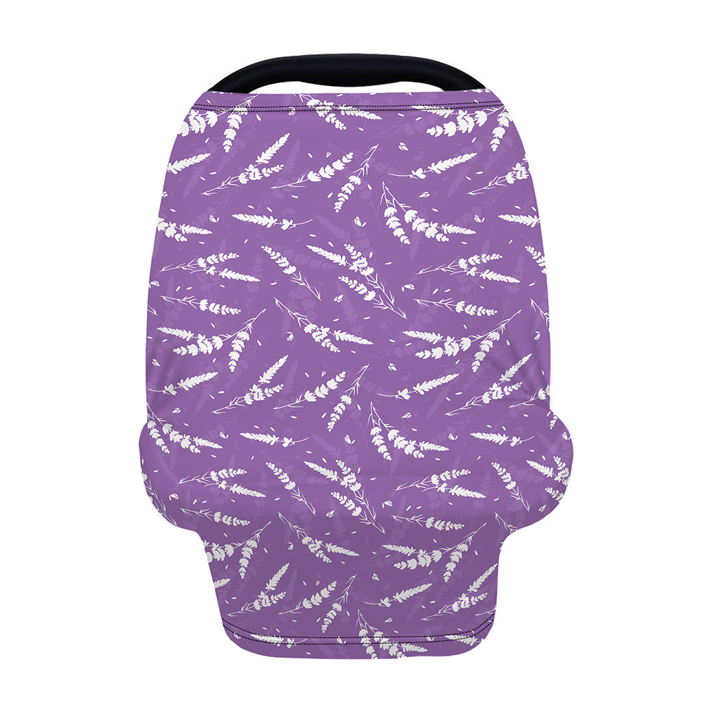 Purple And White Lavender Pattern Print Baby Seat Cover