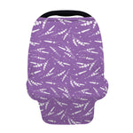 Purple And White Lavender Pattern Print Baby Seat Cover