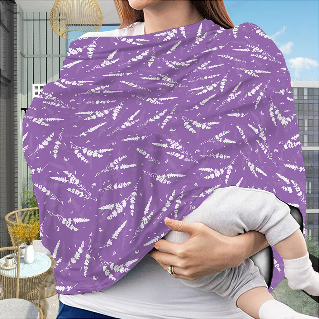 Purple And White Lavender Pattern Print Baby Seat Cover