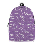 Purple And White Lavender Pattern Print Backpack