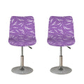 Purple And White Lavender Pattern Print Bar Stool Covers