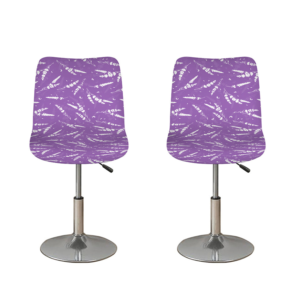 Purple And White Lavender Pattern Print Bar Stool Covers