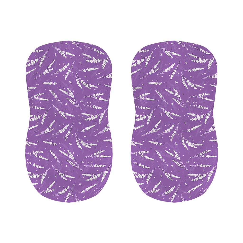 Purple And White Lavender Pattern Print Bar Stool Covers