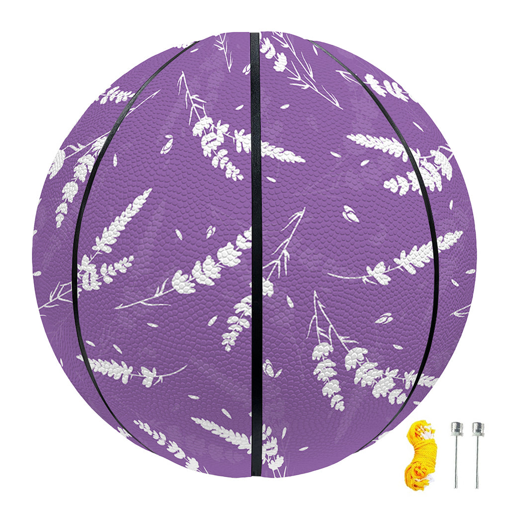 Purple And White Lavender Pattern Print Basketball