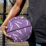 Purple And White Lavender Pattern Print Basketball