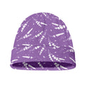 Purple And White Lavender Pattern Print Beanie