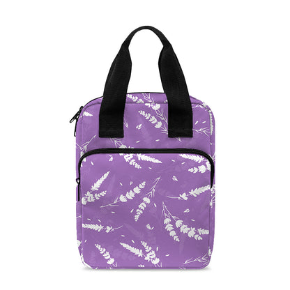 Purple And White Lavender Pattern Print Bible Tote Bag