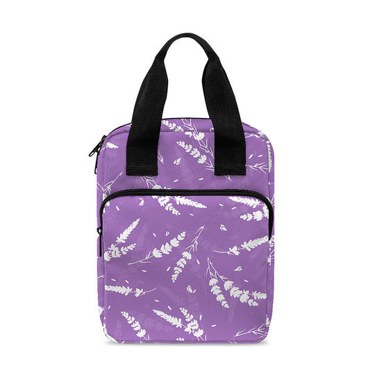 Purple And White Lavender Pattern Print Bible Tote Bag