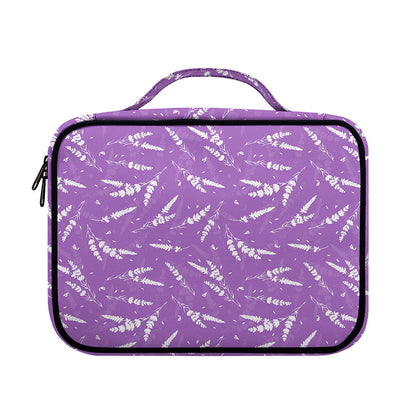 Purple And White Lavender Pattern Print Briefcase Bible Bag