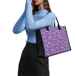 Purple And White Lavender Pattern Print Canvas Tote Bag