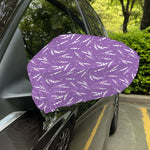 Purple And White Lavender Pattern Print Car Side Mirror Covers