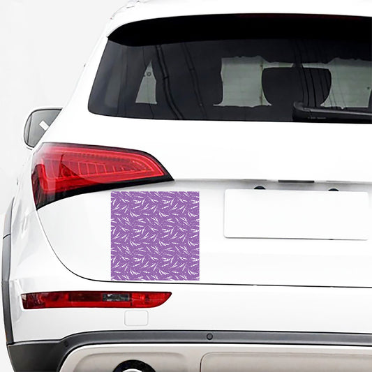 Purple And White Lavender Pattern Print Car Sticker