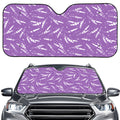 Purple And White Lavender Pattern Print Car Windshield Sun Shade