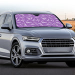 Purple And White Lavender Pattern Print Car Windshield Sun Shade