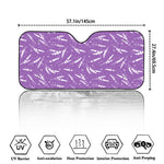 Purple And White Lavender Pattern Print Car Windshield Sun Shade