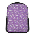 Purple And White Lavender Pattern Print Casual Backpack