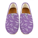 Purple And White Lavender Pattern Print Casual Shoes